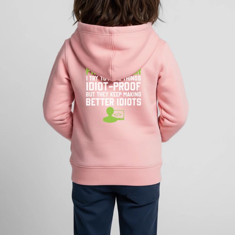 Programming Slogan Software Developer Computer Eng Kinder Premium Organic Zip Hoodie