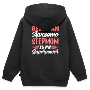 Eine Großartige Stiefmutter Zu Sein Ist Superkraft - Kinder Premium Organic Zip Hoodie - Schwarz - Hinten - AI Model Kid Male (0cm)