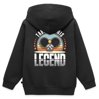 Tischtennis - Kinder Premium Organic Zip Hoodie - Schwarz - Hinten - AI Model Kid Male (0cm)
