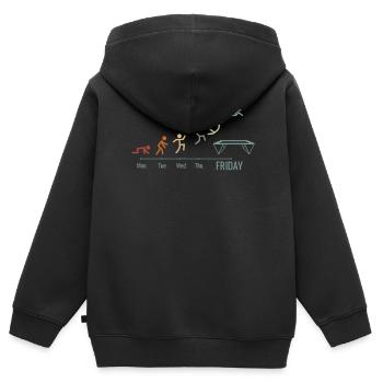 Week-end Fitness Workout Trampoline Hall Sports - Sweat Premium à capuche zippé enfant bio - noir - Dos - AI Model Kid Male (0cm)