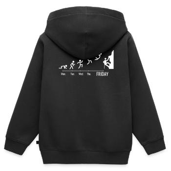 Bouldern Klettersport Felsklettern Bergsteigen - Kinder Premium Organic Zip Hoodie - Schwarz - Hinten - AI Model Kid Male (0cm)