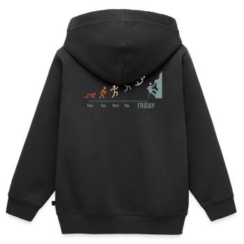 Bouldern Klettersport Felsklettern Bergsteigen - Kinder Premium Organic Zip Hoodie - Schwarz - Hinten - AI Model Kid Male (0cm)