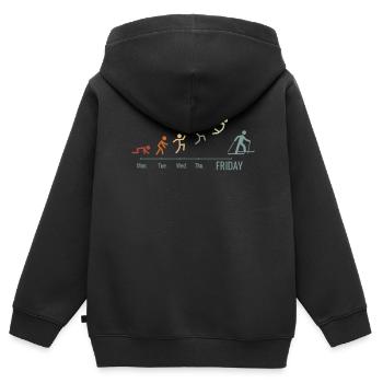 Ski Ski Ski Week-end Skis - Sweat Premium à capuche zippé enfant bio - noir - Dos - AI Model Kid Male (0cm)