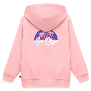 San Diego - Sweat Premium à capuche zippé enfant bio - rose - Dos - AI Model Kid Female (0cm)