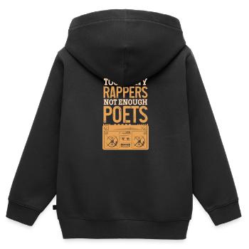 Hip Hop Rap Music Rapper Hiphop Gift - Sweat Premium à capuche zippé enfant bio - noir - Dos - AI Model Kid Male (0cm)