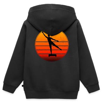 Herren Krafttraining Aerobic Konditionstraining - Kinder Premium Organic Zip Hoodie - Schwarz - Hinten - AI Model Kid Male (0cm)