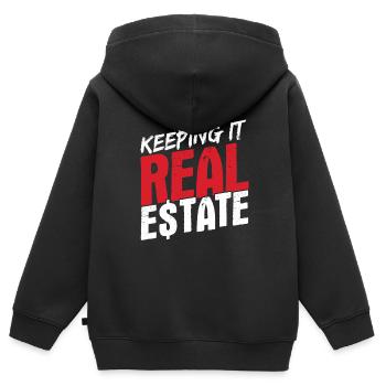 Immobilien-Händler Für Immobilien-Makler - Kinder Premium Organic Zip Hoodie - Schwarz - Hinten - AI Model Kid Male (0cm)