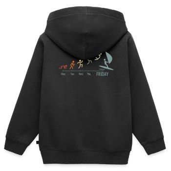 Planche à voile Planche de surf Week-end de planche à voile - Sweat Premium à capuche zippé enfant bio - noir - Dos - AI Model Kid Male (0cm)