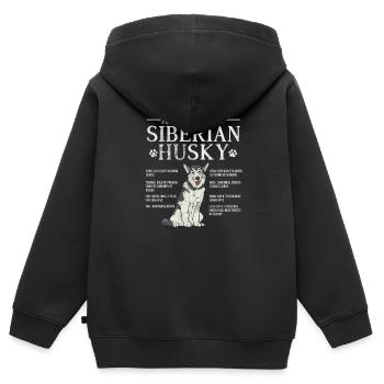 Husky - Kinder Premium Organic Zip Hoodie - Schwarz - Hinten - AI Model Kid Male (0cm)