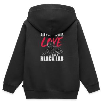 Labrador - Kinder Premium Organic Zip Hoodie - Schwarz - Hinten - AI Model Kid Male (0cm)