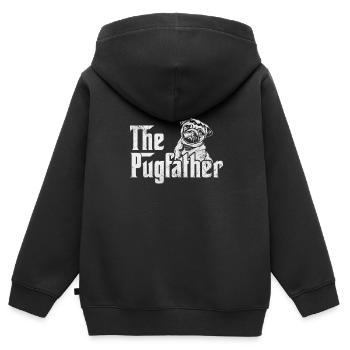 Mops - Kinder Premium Organic Zip Hoodie - Schwarz - Hinten - AI Model Kid Male (0cm)