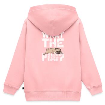 Mops - Kinder Premium Organic Zip Hoodie - Rosa - Hinten - AI Model Kid Female (0cm)