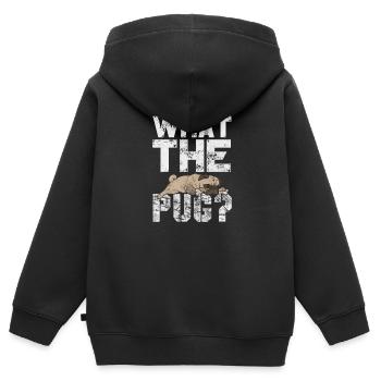 Mops - Kinder Premium Organic Zip Hoodie - Schwarz - Hinten - AI Model Kid Male (0cm)