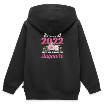 Ruhestand - Kinder Premium Organic Zip Hoodie - Schwarz - Hinten - AI Model Kid Male (0cm)