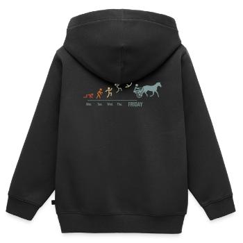 Trotting Horse Trotting Sport Vintage Horses - Kids Premium Organic Zip-up Hoodie - black - Back - AI Model Kid Male (0cm)