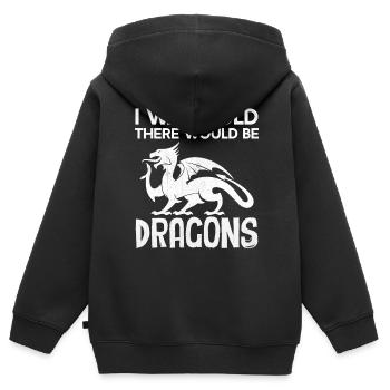 Festival de la Renaissance - On m’a dit qu’il y aurait D - Sweat Premium à capuche zippé enfant bio - noir - Dos - AI Model Kid Male (0cm)