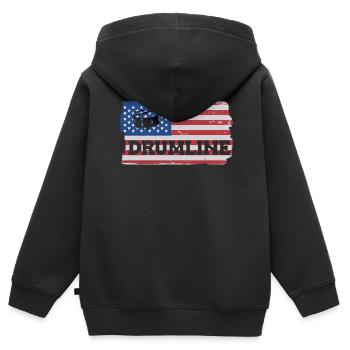 Drumline Trommeln Geschenk - Kinder Premium Organic Zip Hoodie - Schwarz - Hinten - AI Model Kid Male (0cm)