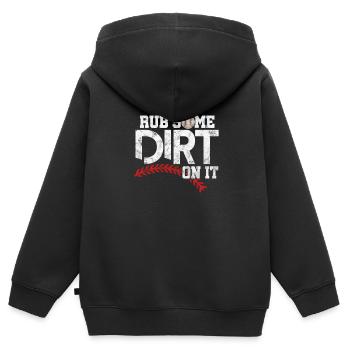 Softball - Sweat Premium à capuche zippé enfant bio - noir - Dos - AI Model Kid Male (0cm)