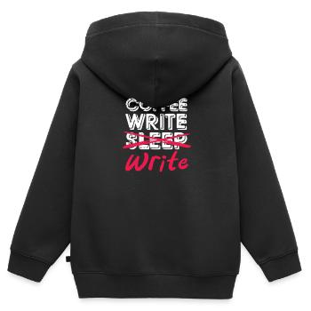 Auteur - Sweat Premium à capuche zippé enfant bio - noir - Dos - AI Model Kid Male (0cm)