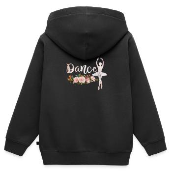 Ballet - Sweat Premium à capuche zippé enfant bio - noir - Dos - AI Model Kid Male (0cm)