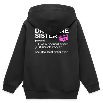 Drumline Trommeln Geschenk - Kinder Premium Organic Zip Hoodie - Schwarz - Hinten - AI Model Kid Male (0cm)