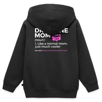 Drumline Trommeln Geschenk - Kinder Premium Organic Zip Hoodie - Schwarz - Hinten - AI Model Kid Male (0cm)