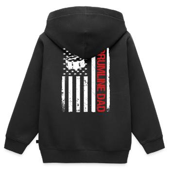 Drumline Trommeln Geschenk - Kinder Premium Organic Zip Hoodie - Schwarz - Hinten - AI Model Kid Male (0cm)