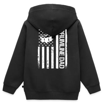 Drumline Trommeln Geschenk - Kinder Premium Organic Zip Hoodie - Schwarz - Hinten - AI Model Kid Male (0cm)