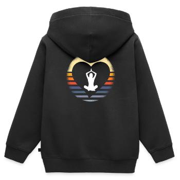 Yoga - Kinder Premium Organic Zip Hoodie - Schwarz - Hinten - AI Model Kid Male (0cm)