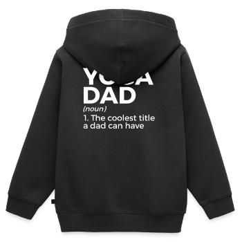 Yoga - Kinder Premium Organic Zip Hoodie - Schwarz - Hinten - AI Model Kid Male (0cm)