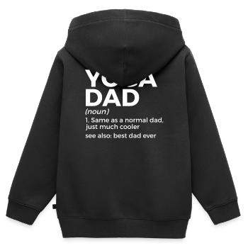 Yoga - Kinder Premium Organic Zip Hoodie - Schwarz - Hinten - AI Model Kid Male (0cm)