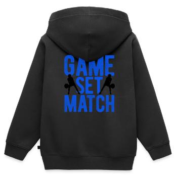Tennisplatz Spruch Für Tennis - Kinder Premium Organic Zip Hoodie - Schwarz - Hinten - AI Model Kid Male (0cm)