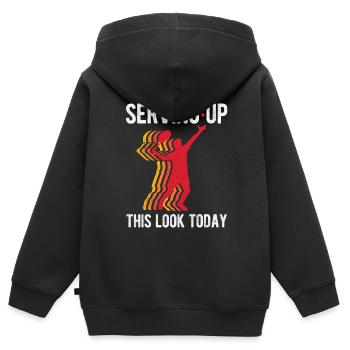 Tennisplatz Spruch Für Tennis - Kinder Premium Organic Zip Hoodie - Schwarz - Hinten - AI Model Kid Male (0cm)