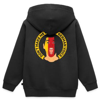 Zwinge Mich Nicht Meine Deutsche Stimme Deutsch - Kinder Premium Organic Zip Hoodie - Schwarz - Hinten - AI Model Kid Male (0cm)
