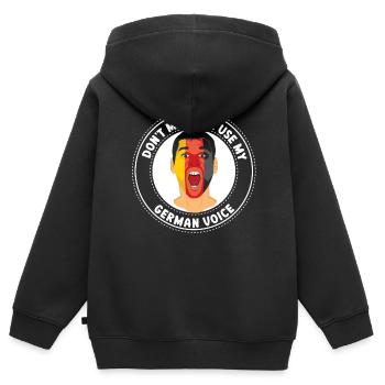 Zwinge Mich Nicht Meine Deutsche Stimme Deutsch - Kinder Premium Organic Zip Hoodie - Schwarz - Hinten - AI Model Kid Male (0cm)