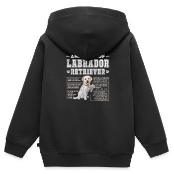 Labrador - Sweat Premium à capuche zippé enfant bio - noir - Dos - AI Model Kid Male (0cm)