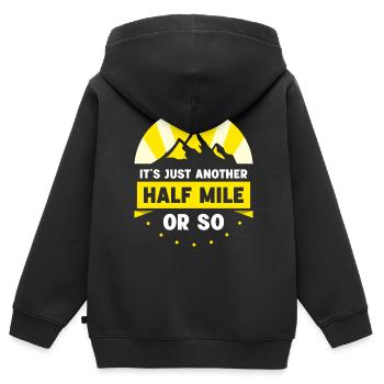 Es Ist Nur Eine Weitere Halbe Meile Oder So - Kinder Premium Organic Zip Hoodie - Schwarz - Hinten - AI Model Kid Male (0cm)
