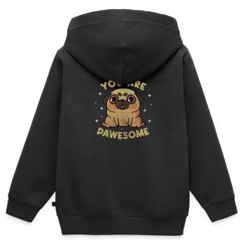 Mops - Kinder Premium Organic Zip Hoodie - Schwarz - Hinten - AI Model Kid Male (0cm)