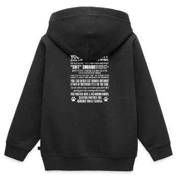 Mops - Kinder Premium Organic Zip Hoodie - Schwarz - Hinten - AI Model Kid Male (0cm)