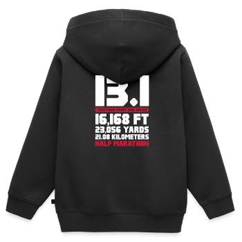 Courir - Sweat Premium à capuche zippé enfant bio - noir - Dos - AI Model Kid Male (0cm)