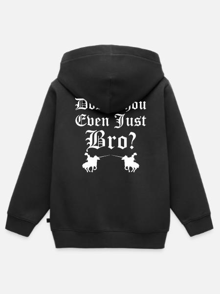Ren Fair Saying Slogan - Dost Thou Even Joust Bro? - Premium børne zip-hættetrøje økologisk - sort