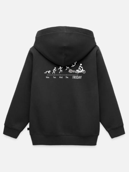 Mofa Mofaroller Moped Mofafahrer Mofa Wochenende - Hoodie Premium med dragkedja barn ekologisk - svart