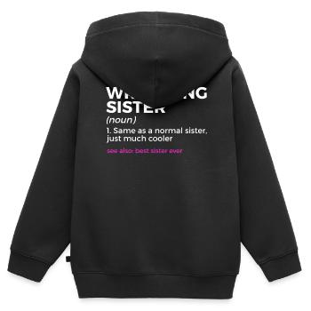 Wrestling - Kinder Premium Organic Zip Hoodie - Schwarz - Hinten - AI Model Kid Male (0cm)