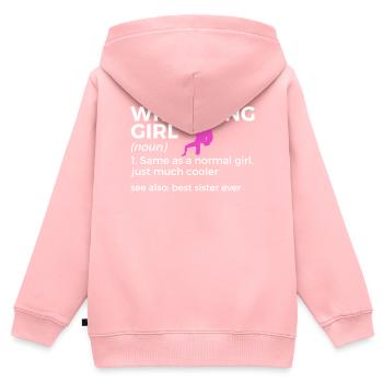 Wrestling - Kinder Premium Organic Zip Hoodie - Rosa - Hinten - AI Model Kid Female (0cm)