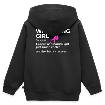 Wrestling - Kinder Premium Organic Zip Hoodie - Schwarz - Hinten - AI Model Kid Male (0cm)