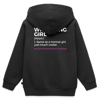 Wrestling - Kinder Premium Organic Zip Hoodie - Schwarz - Hinten - AI Model Kid Male (0cm)
