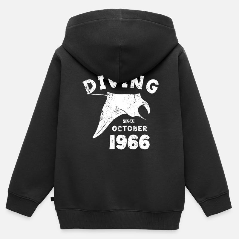 Anniversaire du plongeur - Plongée depuis octobre 1966 - Sweat Premium à capuche zippé enfant bio - noir