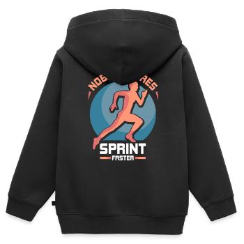 Nobody cares Sprint faster sprint - Kids Premium Organic Zip-up Hoodie - black - Back - AI Model Kid Male (0cm)
