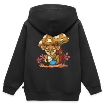 Chemises Banjo Pour Hommes Bluegrass Appalachia Folk - Sweat Premium à capuche zippé enfant bio - noir - Dos - AI Model Kid Male (0cm)