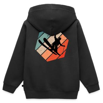 Herren Freestyle Ski Ski Jumping Slopestyle - Kinder Premium Organic Zip Hoodie - Schwarz - Hinten - AI Model Kid Male (0cm)